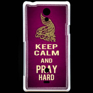 Coque Sony Xperia T Keep Calm and Pray Muslim Rose