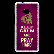 Coque HTC One Keep Calm and Pray Muslim Rose