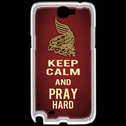 Coque Samsung Galaxy Note 2 Keep Calm and Pray Muslim Rouge