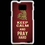 Coque Samsung Galaxy S2 Keep Calm and Pray Muslim Rouge