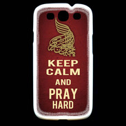 Coque Samsung Galaxy S3 Keep Calm and Pray Muslim Rouge