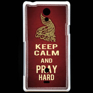 Coque Sony Xperia T Keep Calm and Pray Muslim Rouge