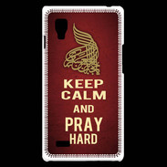 Coque LG Optimus L9 Keep Calm and Pray Muslim Rouge