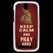 Coque HTC One SV Keep Calm and Pray Muslim Rouge