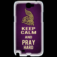 Coque Samsung Galaxy Note 2 Keep Calm and Pray Muslim Violet