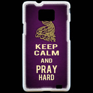 Coque Samsung Galaxy S2 Keep Calm and Pray Muslim Violet
