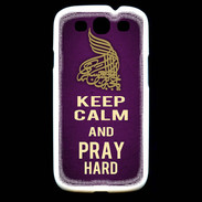 Coque Samsung Galaxy S3 Keep Calm and Pray Muslim Violet