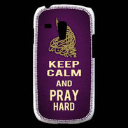 Coque Samsung Galaxy S3 Mini Keep Calm and Pray Muslim Violet