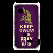 Coque Sony Xperia Typo Keep Calm and Pray Muslim Violet