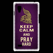 Coque LG Optimus L9 Keep Calm and Pray Muslim Violet