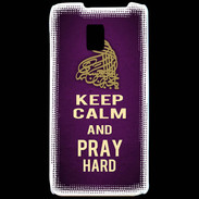 Coque LG P990 Keep Calm and Pray Muslim Violet
