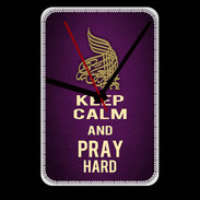 Grande pendule murale Keep Calm and Pray Muslim Violet