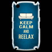Coque Blackberry 8520 Keep Calm and Be Reelax Bleu