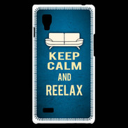 Coque LG Optimus L9 Keep Calm and Be Reelax Bleu