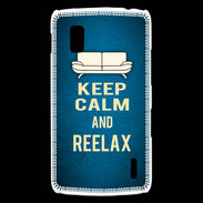 Coque LG Nexus 4 Keep Calm and Be Reelax Bleu