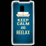Coque LG P990 Keep Calm and Be Reelax Bleu