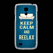 Coque Samsung Galaxy S4mini Keep Calm and Be Reelax Bleu