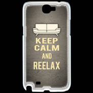 Coque Samsung Galaxy Note 2 Keep Calm and Reelax Gris