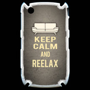 Coque Blackberry 8520 Keep Calm and Reelax Gris