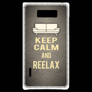 Coque LG Optimus L7 Keep Calm and Reelax Gris
