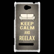 Coque HTC Windows Phone 8S Keep Calm and Reelax Gris
