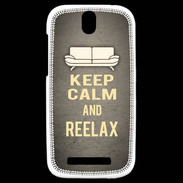 Coque HTC One SV Keep Calm and Reelax Gris