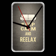 Grande pendule murale Keep Calm and Reelax Gris