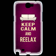 Coque Samsung Galaxy Note 2 Keep Calm and Reelax Rose