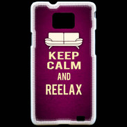 Coque Samsung Galaxy S2 Keep Calm and Reelax Rose
