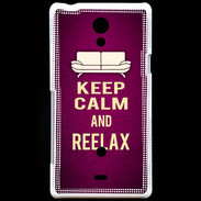 Coque Sony Xperia T Keep Calm and Reelax Rose
