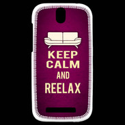 Coque HTC One SV Keep Calm and Reelax Rose