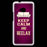 Coque HTC One Keep Calm and Reelax Rose