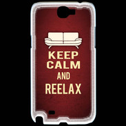 Coque Samsung Galaxy Note 2 Keep Calm and Reelax Rouge