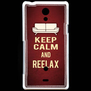 Coque Sony Xperia T Keep Calm and Reelax Rouge