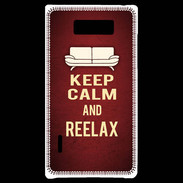 Coque LG Optimus L7 Keep Calm and Reelax Rouge
