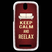 Coque HTC One SV Keep Calm and Reelax Rouge