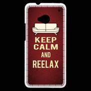 Coque HTC One Keep Calm and Reelax Rouge