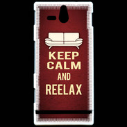 Coque Sony Xperia U Keep Calm and Reelax Rouge