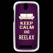 Coque HTC One SV Keep Calm and Reelax Violet