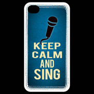 Coque iPhone 4 / iPhone 4S Keep Calm and Sing Bleu