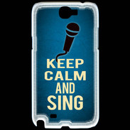 Coque Samsung Galaxy Note 2 Keep Calm and Sing Bleu