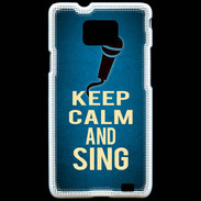 Coque Samsung Galaxy S2 Keep Calm and Sing Bleu