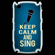 Coque Blackberry 8520 Keep Calm and Sing Bleu