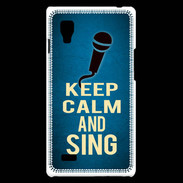 Coque LG Optimus L9 Keep Calm and Sing Bleu