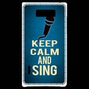 Coque LG Optimus L7 Keep Calm and Sing Bleu