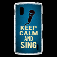 Coque LG Nexus 4 Keep Calm and Sing Bleu