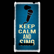 Coque HTC Windows Phone 8S Keep Calm and Sing Bleu