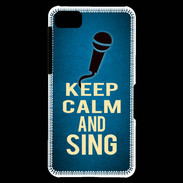Coque Blackberry Z10 Keep Calm and Sing Bleu