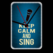 Grande pendule murale Keep Calm and Sing Bleu
