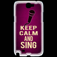 Coque Samsung Galaxy Note 2 Keep Calm and Sing Rose